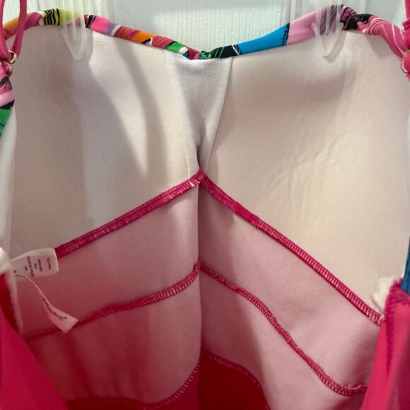 Hula Moon by Jam's World‎ hot pink retro print top tankini bathing suit top M - Picture 7 of 10